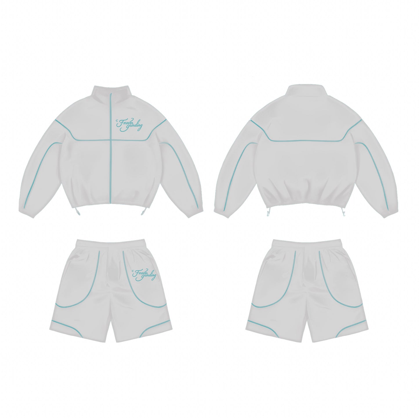 Forever Grinding Gray & Blue Wind Breaker Set